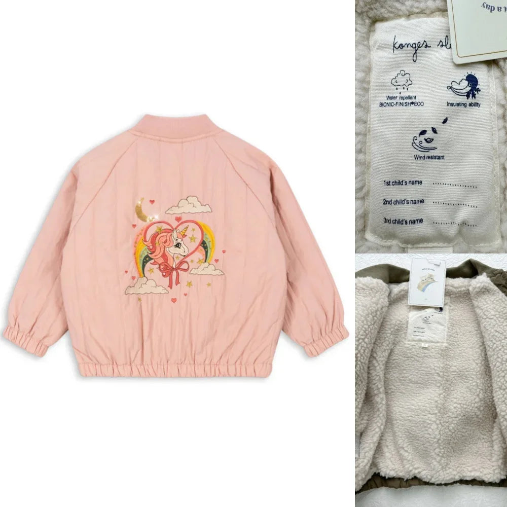 2025 KS Winter Baby Boys Lambswool Jackets Coat Kids Cotton Outerwear Toddler Girl Fleece Flight Suit Jacket Children's Clothing