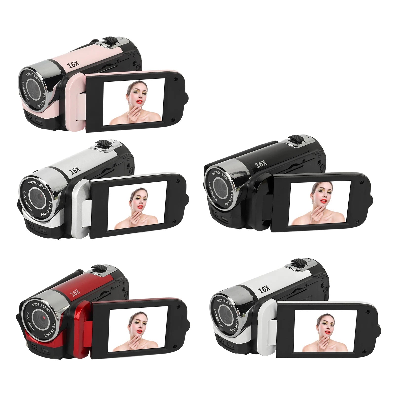 D90 1080P 16MP Digital Camera 2.4 Inch Rotatable Screen Camcorder 16X Zoom HD Video Recorder with Fill Light HD Video Camcorder