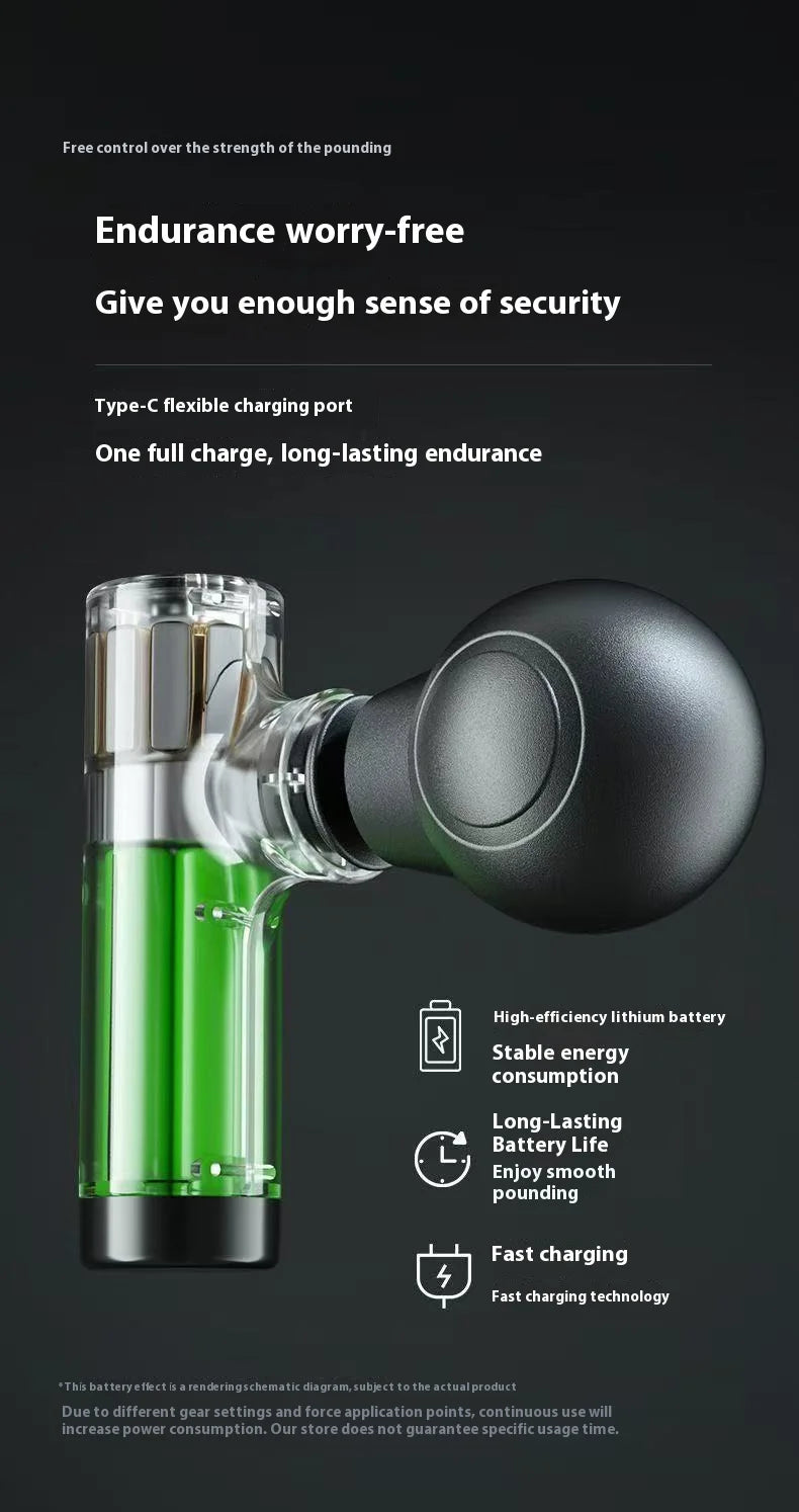 Mini Massage Massage LCD Screen 6 Heads Gun Muscle Massager Portable Electric Fascia Gun for Neck Foot Body Fascia Gun