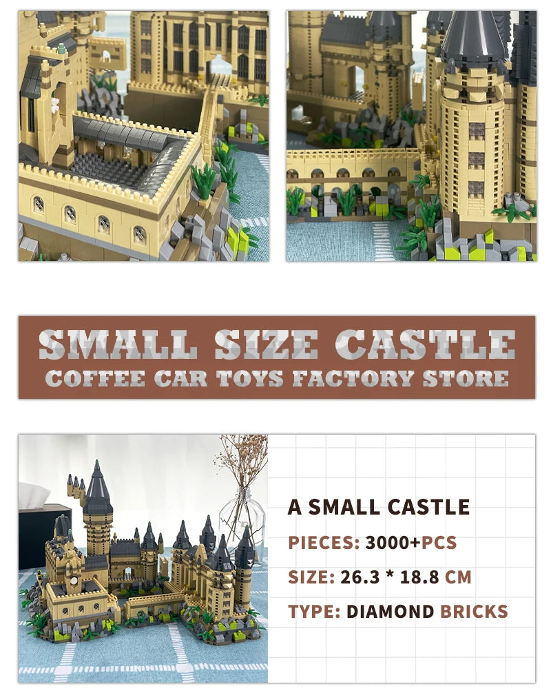 Creative Magic School Model Diamond Bricks Sets Medieval Castle MOC Building Blocks DIY Plastic Toys Adult Kids Christmas Gifts
