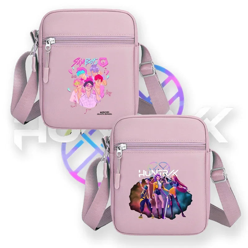 Demon Hunters Kpop Crossbody Bag Women Shoulder Bags Girls Square Bag Mobile Phone Storage Bags Outdoor Anime Printed Handbag