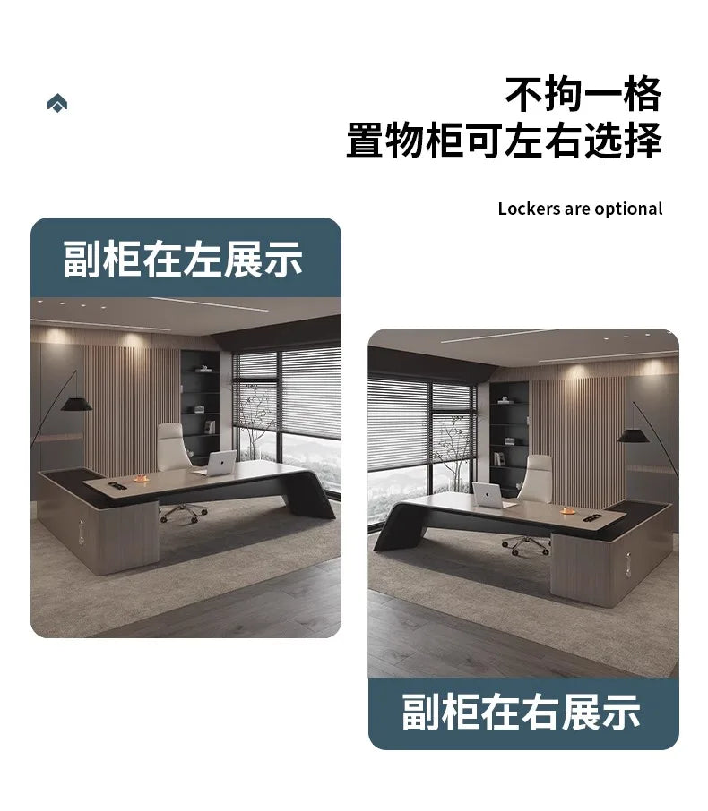 Designer Storage Office Desk Executive Modern Wooden L Shaped Office Desk Organizer Height Large Mesa Escritorio Furniture