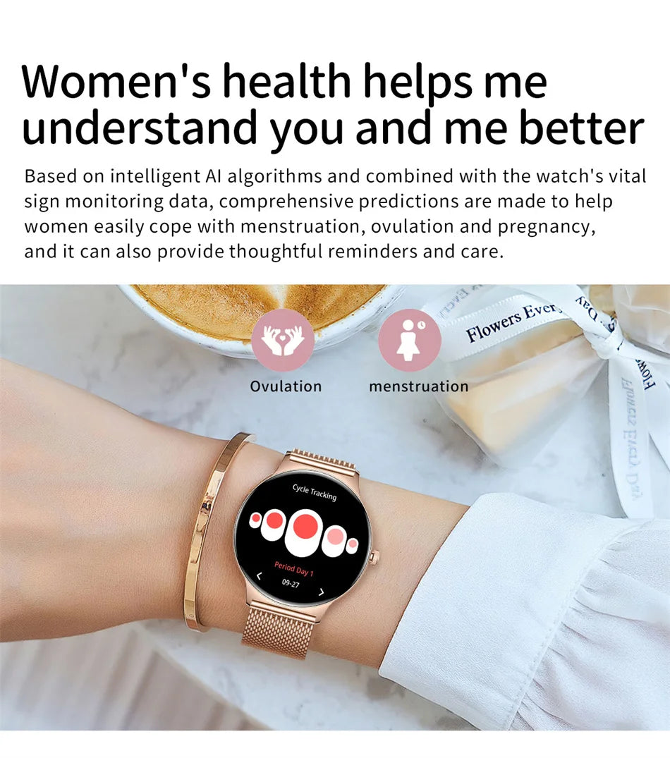 For Huawei Xiaomi New Ultra Thin Smart Watch Women Screen Always Display Time Sports Bracelet Bluetooth Call Fashion Smartwatch