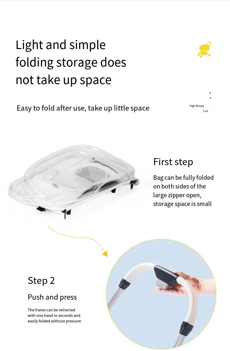 2024 Pet Stroller Transparent Pet Cart Dog Walking Cart Small Medium Sized Dog Pulled Stroller Lightweight Foldable Detachable