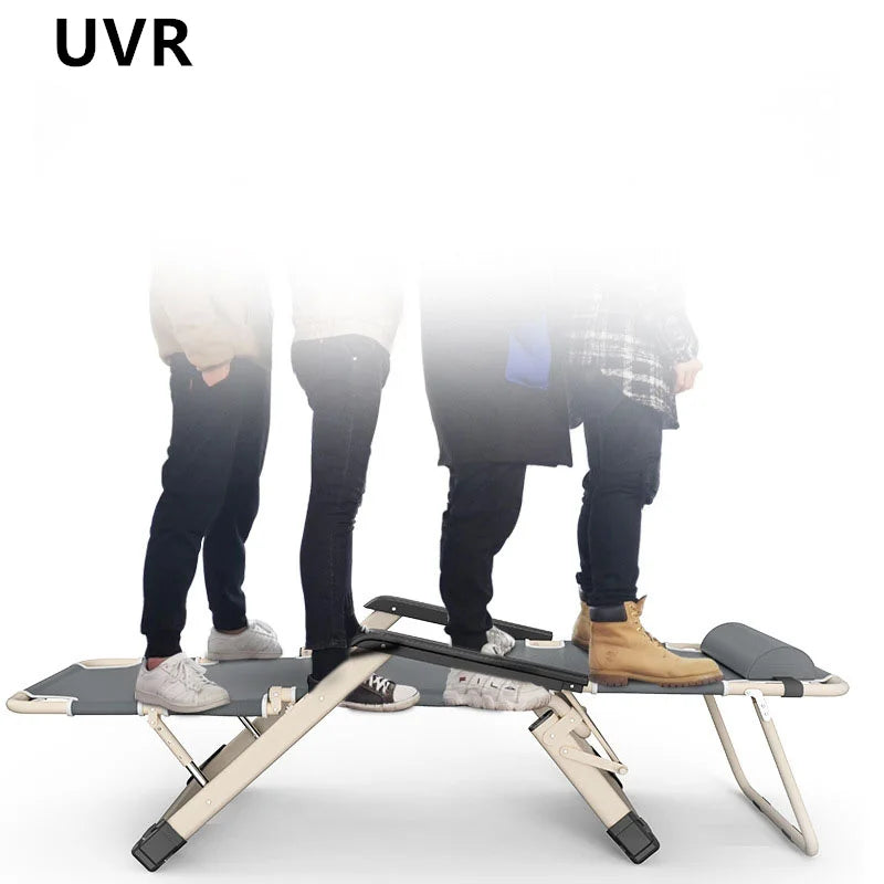 UVR Recliner Foldable Outdoor Beach Chair Office Lunch Chair Home Computer Chair Backrest Chair Adjustable Balcony Armchair Bed