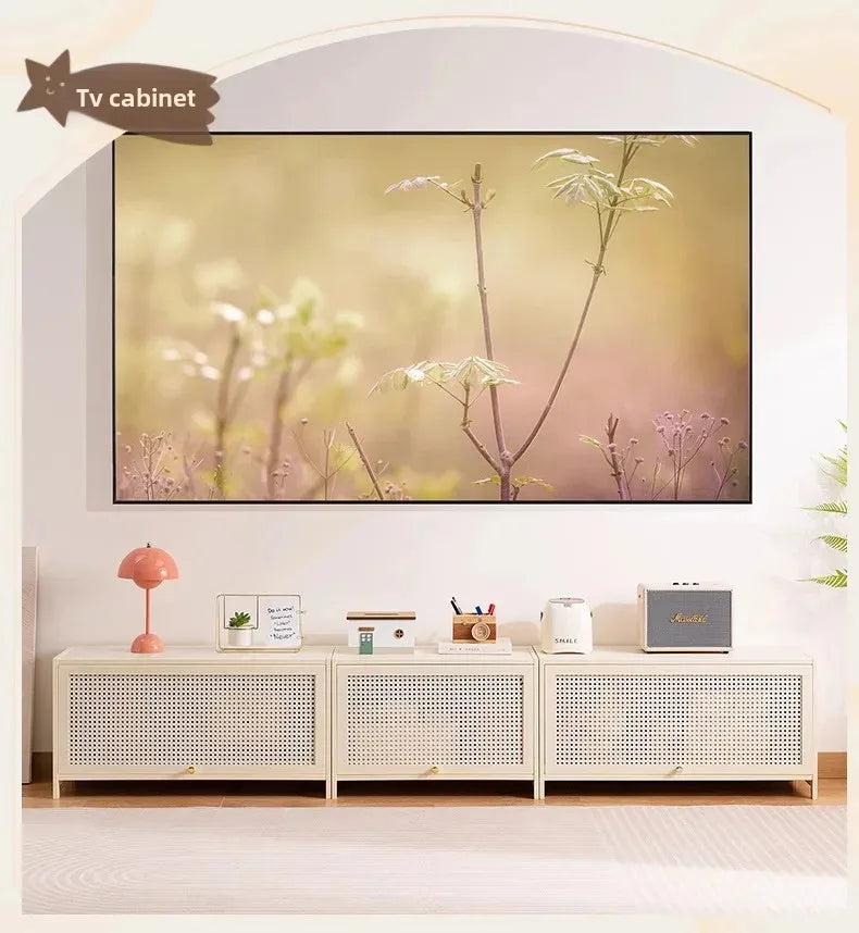 White Living Room Floor Cabinet for Tatami Bay Window Storage Cabinet Multifunctional Balcony Organizer Space-Saving Cupboard