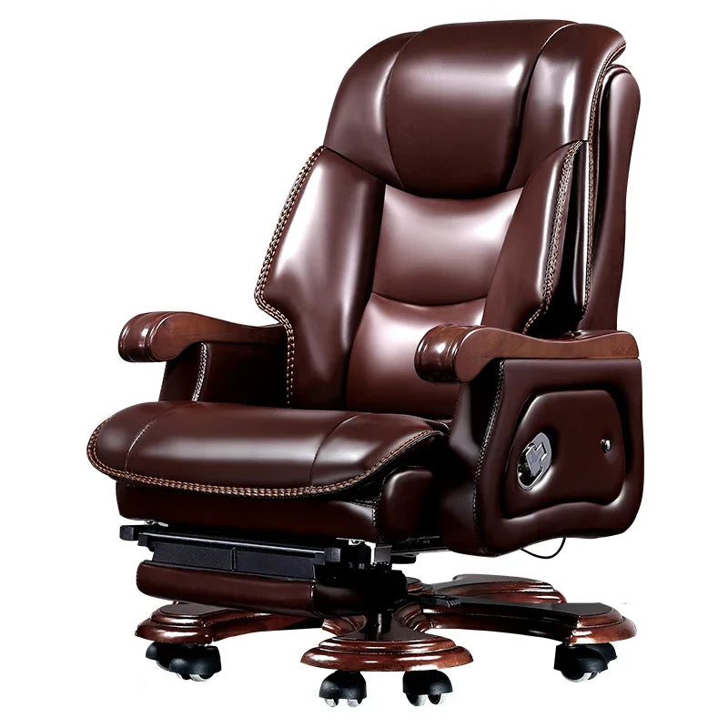 Leather Wheel Office Chair Support Design Relax Modern Massage Chair Chaise Mobile Comfy Luxury Silla Oficina Office Furniture
