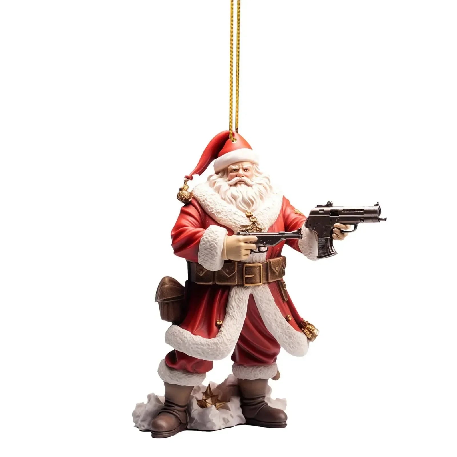 Cool And Imposing Santa Acrylic Material 2D Santa Cool Pendant Decoration Office Home Christmas Tree Decoration