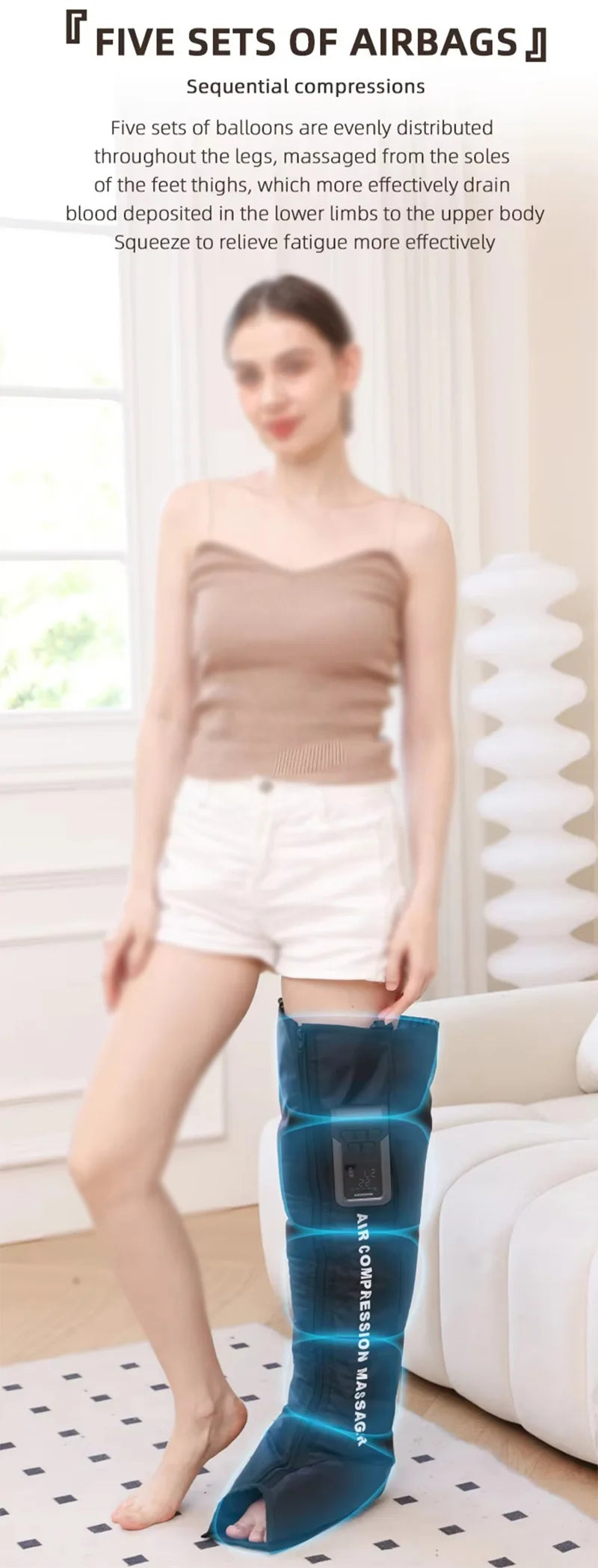 New Arrival Cordless Legs And Feet Air Massage Therapy Recovery Boots Circulation Air Compression Full Leg Massager Machine