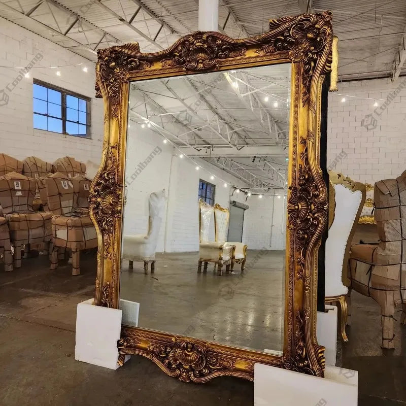 Ornate Luxury Baroque Wooden Extra Large Interior Vintage Classic Frame Floor Oversize Mirror