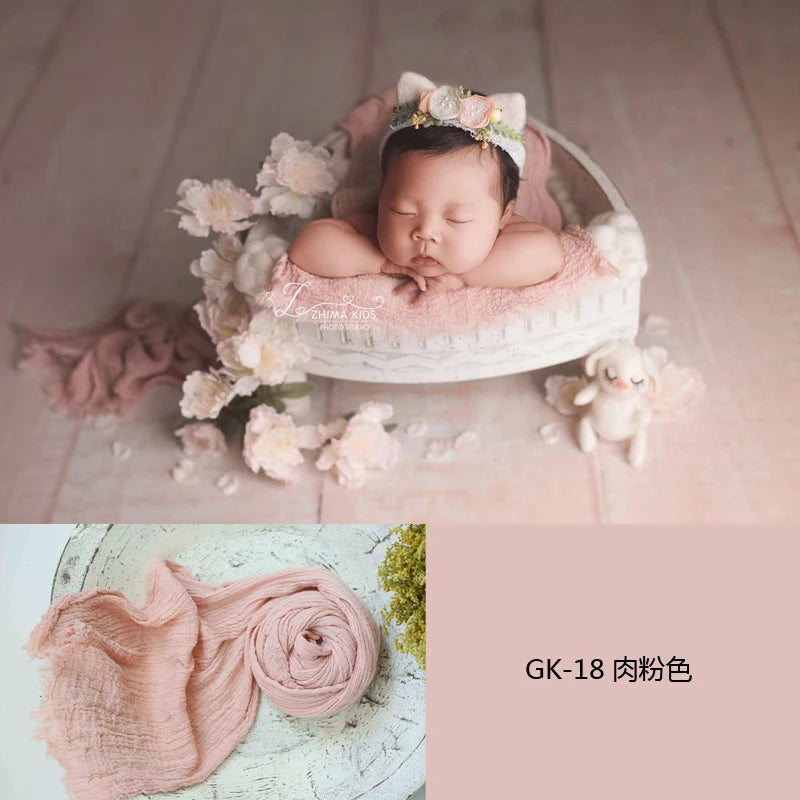 Newborn Photography Props Soft High Stretchable Cotton Seersucker Wrap Baby Posing Aid Photoshoot Props Babies Photo Accessories