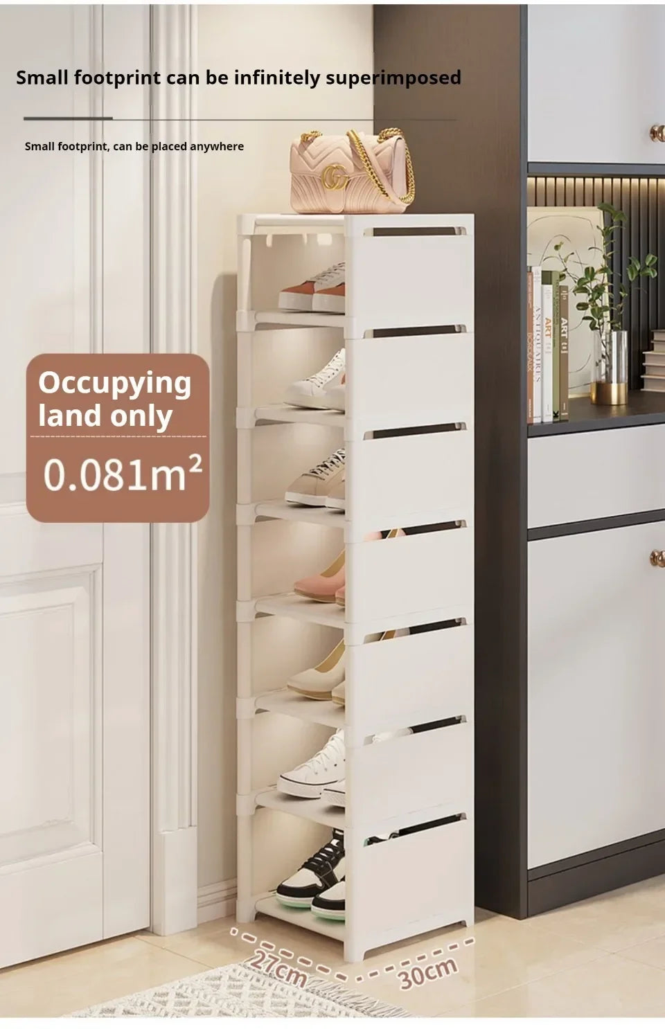 Multilayer Storage Cabinet for Doorway Shoe Shelf for Home Dustproof Shoe Organizer for Entryway Rental Apartment Easy Assembly