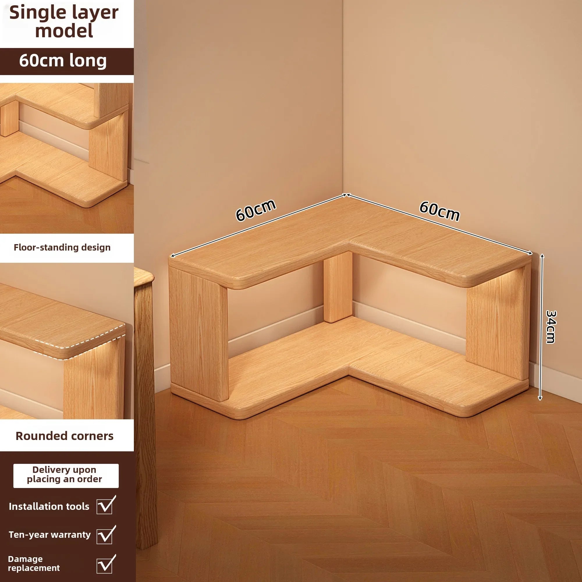 Solid Wood Corner Bookshelf Integrated Shelf Against The Wall Floor Narrow Cabinet Household Corner Storage Shelf Bookcase