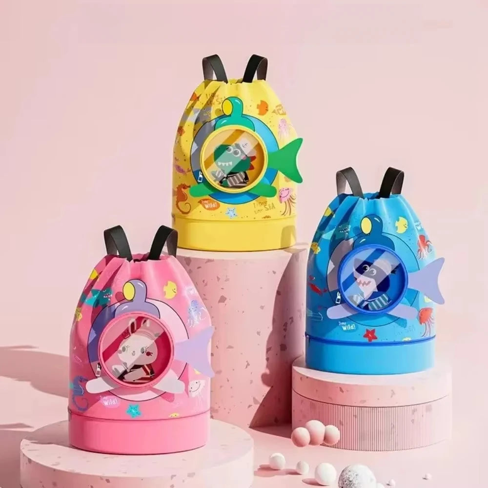 Children's Swimming Bag Kids Waterproof Storage Shoulder Packs Hand Luggage Backpack Wet Dry Separation Bag Large Capacity Pouch