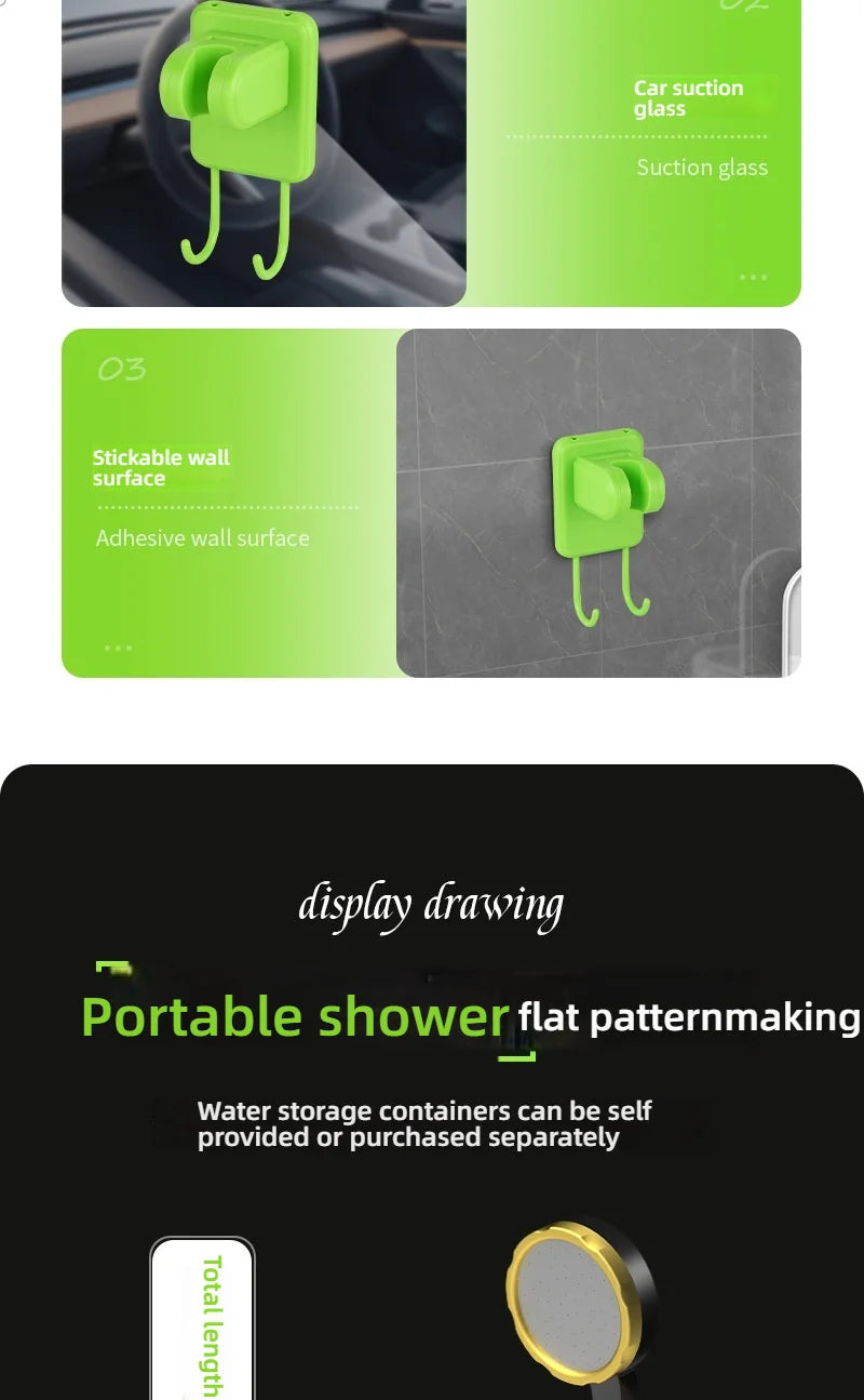 Portable Outdoor Camping Shower Set Waterproof with Digital Display Rechargeable Electric Shower Pump Hiking Travel Pet Watering