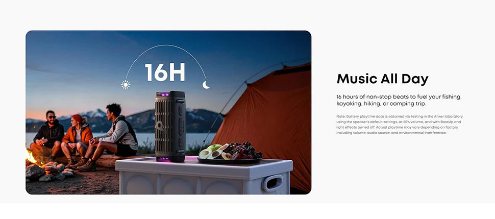 Soundcore Boom 3i by Anker Rugged Outdoor Speakers IP68 Waterproof Floating Playback Saltwater-Resistant BassUp 2.0 16H Playtime