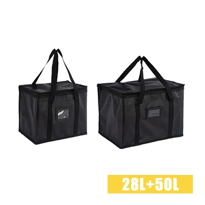 16L-70L Insulated Thermal Cooler Bag Insulation Keep Cold Large Capacity Portable Lunch Bag Zip Picnic Camping Tin Foil Food Bag