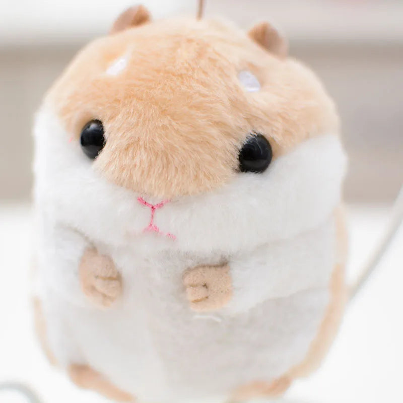 Cute Hamster Stuffed Animal Hamsters Plush Toy Small Stuffed Doll with Chain for Kid Boy Girl Goodie Bag Fillers Birthday Gift