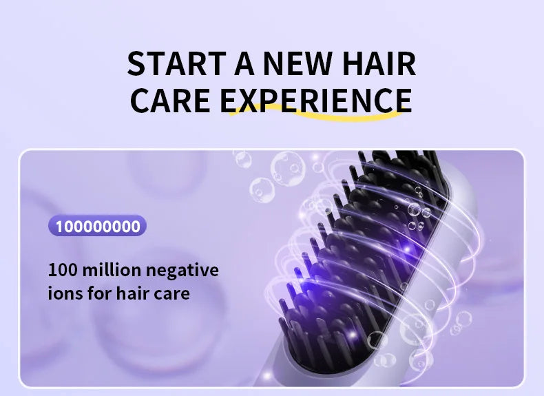 Electric Heating Straight Hair Comb LCD Screen USB Wireless Portable Negative Ion Styling Tool Rechargeable Straightening Brush