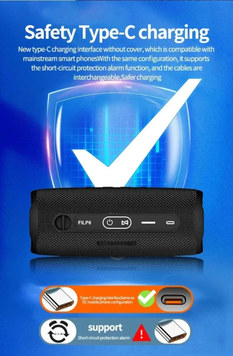 New Portable Flip6 Bluetooth Audio Multi-FunctionTWS Audio Caixa De Som Outdoor Subwoofer Wireless Home Theater Dual Speaker