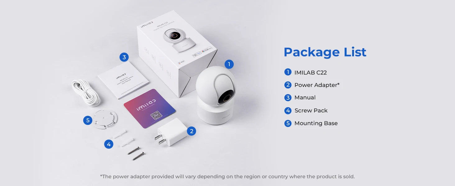 IMILAB C22 3K Security Indoor Camera - 360° View Home Camera with Color Night Vision for Baby/Pet Monitor WiFi6 AI Detection