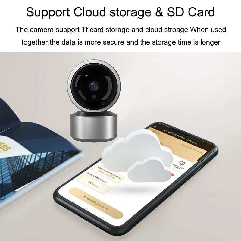 5MP WiFi Baby Monitor Security Camera, Tuya Smart Life APP, 355° PTZ Auto Tracking, IR Night Vision, 2-Way Audio Indoor IP Cam