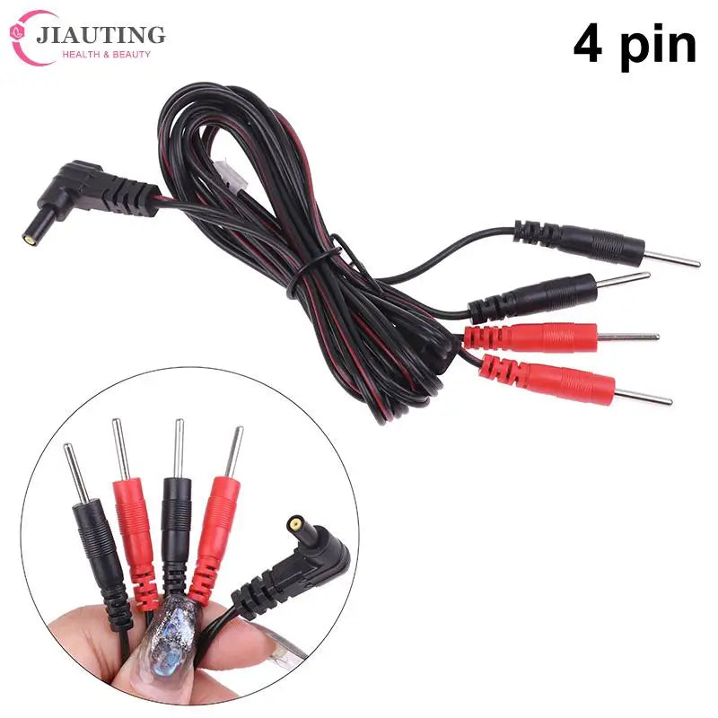2/4pin Electrode Wire Electrotherapy Electrode Lead Electric Shock Wires Cable For Massager Connection Cable Massage  Relaxation