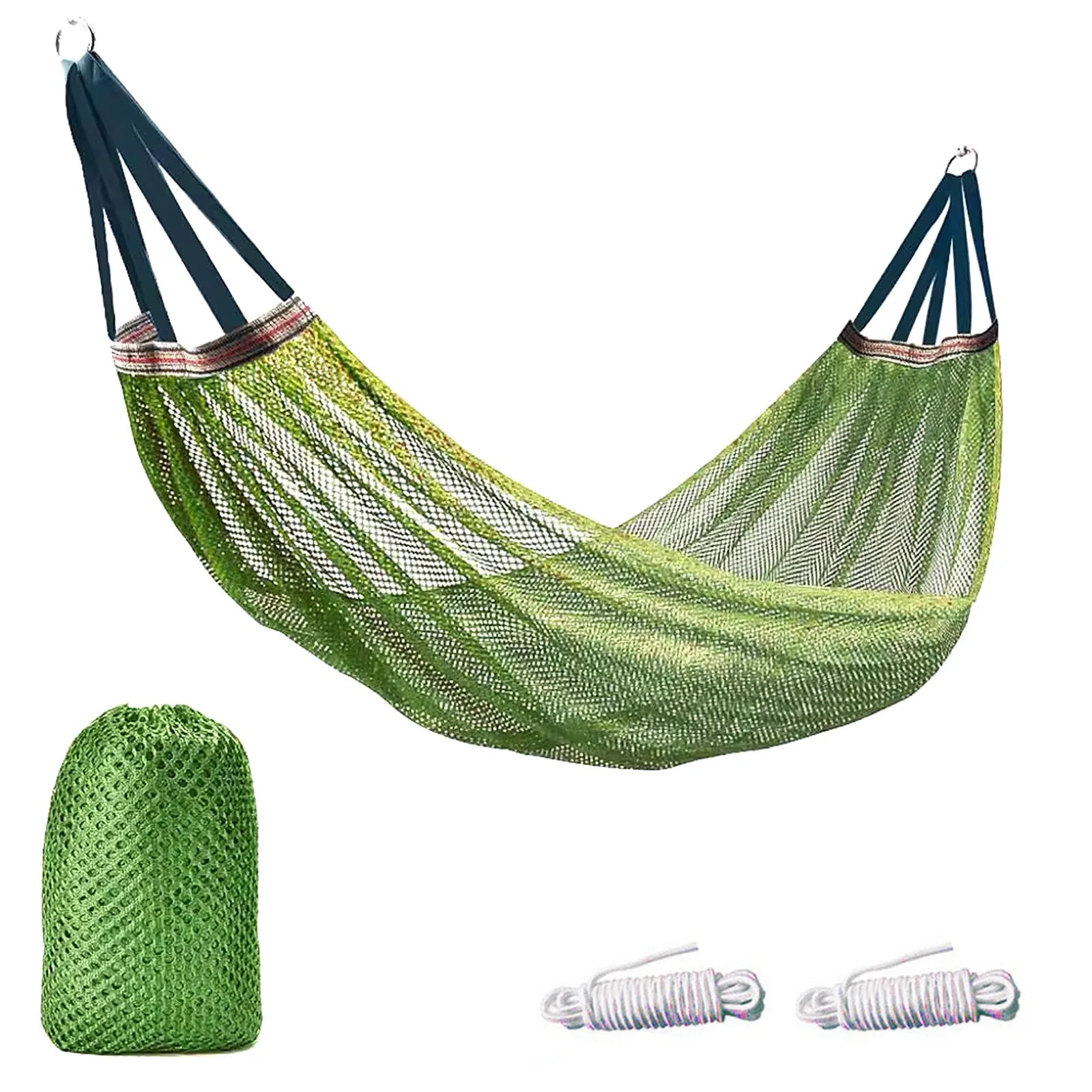 Hickened Rope Hammock Garden Outdoor Mesh Hammock Portable Simple Hammock Hanging Bed Double Outdoor Hammock with Bag