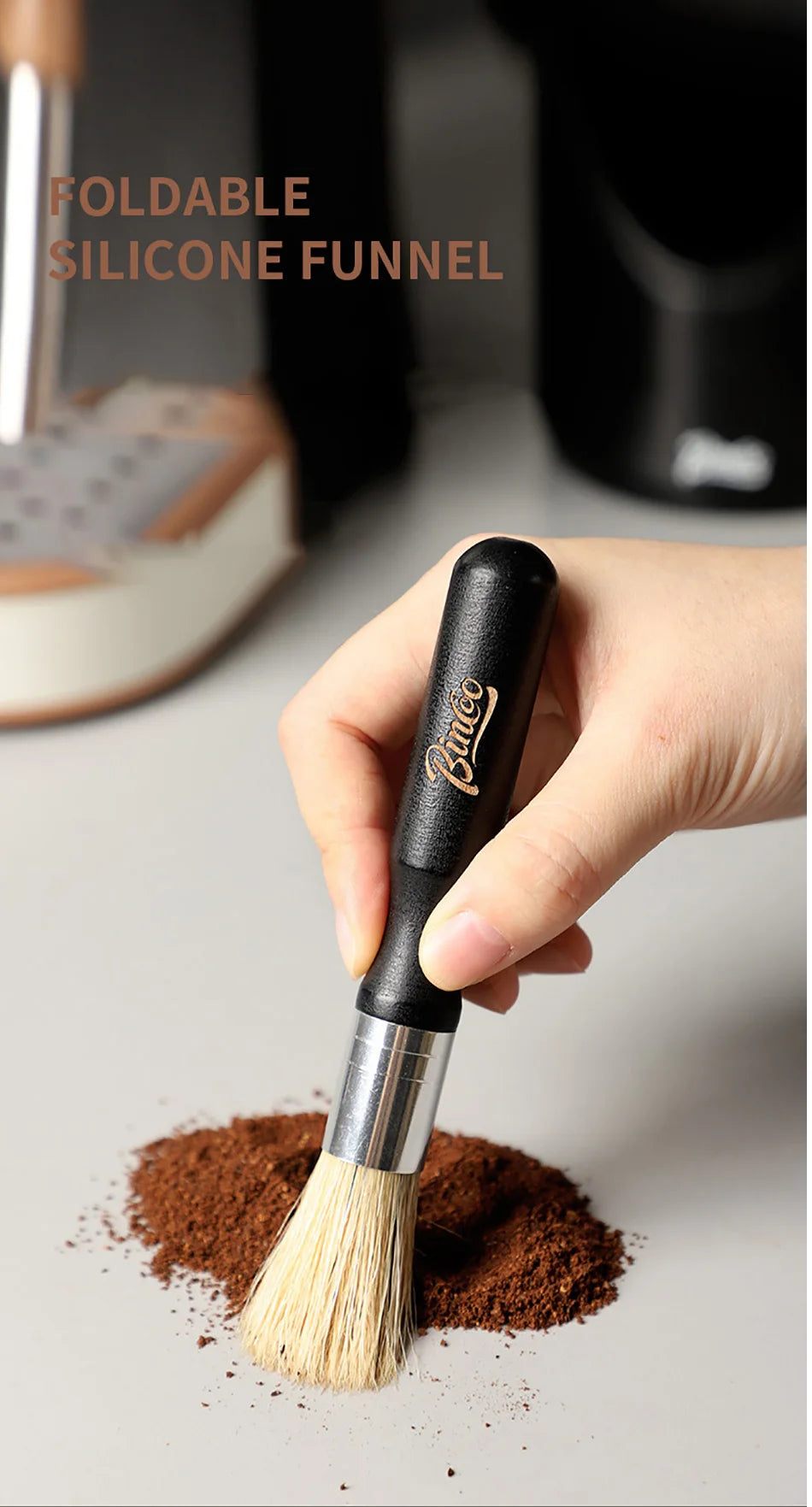 Vintage Coffee Brush Grinder Cleaning Tool Retro Barista Espresso Machine Cleaner Solid Wood Brush Coffee Machine Accessories