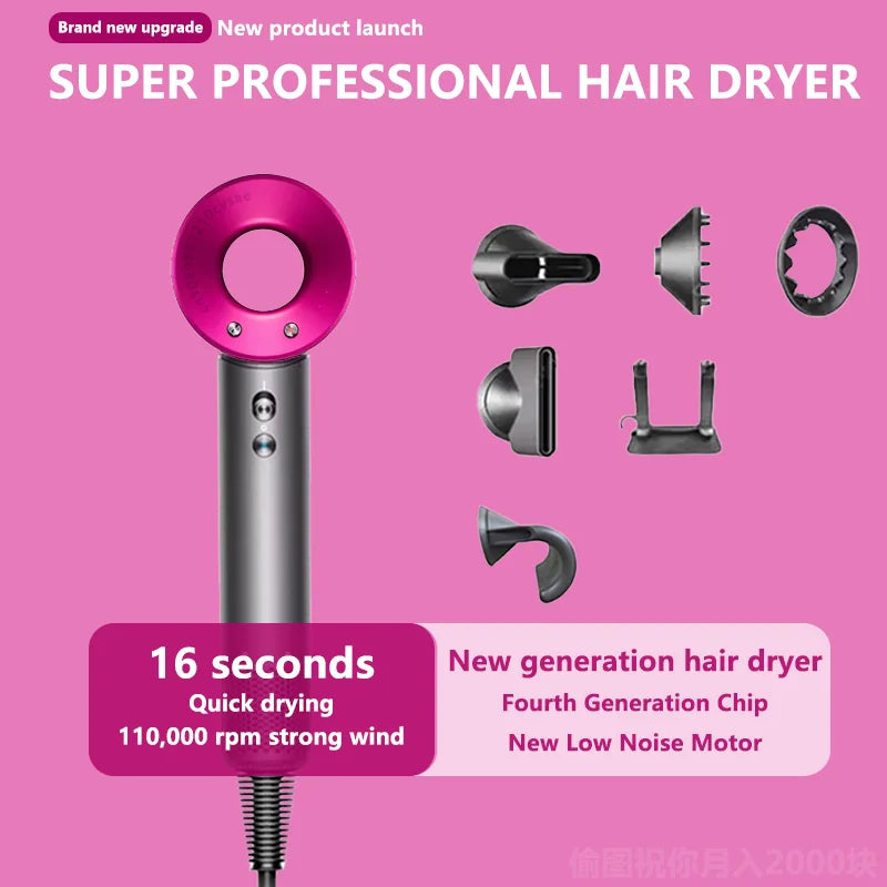 NEW High-power Leafless Hair Dryer 110,000 Rpm Professional 200 Million Negative Ion Hair Care Quick-drying Household Hair Dryer