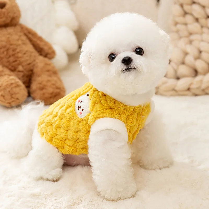 Pet Dog Warm Coat Winter Dog Clothes Kitten Puppy Vest Fleece Dog Costume Chihuahua Bichon Clothing Cardigan Girls Dog Apparel