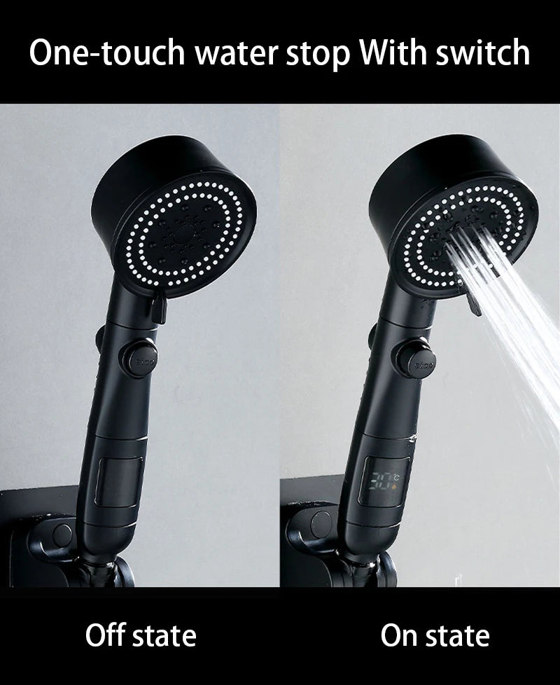 Xiaomi Water Temperature Digital Display Shower Head Turbo High pressure shower head  set household 5-Mode Bathroom Accessories