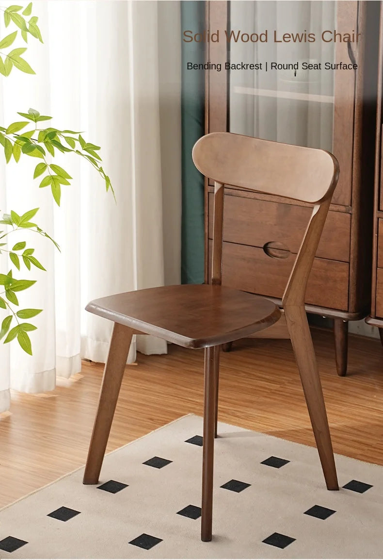 H2O Solid Wood Chair Louis Rubber Dining Chair Home Office Tea Table Hotel Conference Restaurant Comfortable Backrest Chair