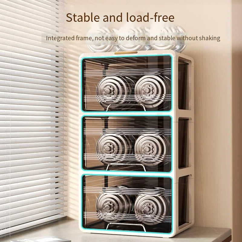 Window-side storage cabinet, transparent storage cabinet that doesn't require installation, large-capacity bedroom storage box