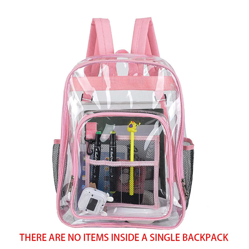 Transparent Shoulder Bag Unisex Fashion Simple Large Capacity Portable Backpacks Multifunctional Waterproof Male Female Knapsack