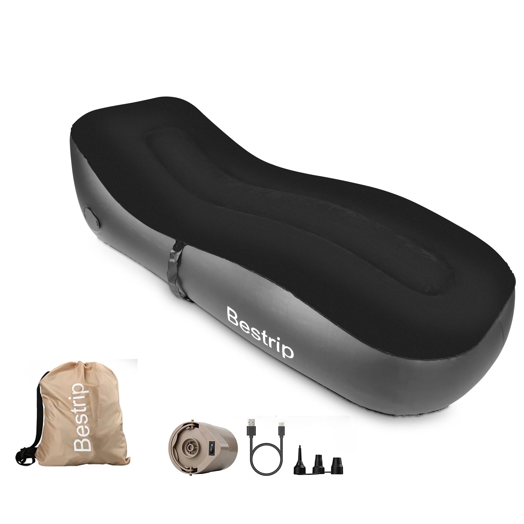 Bestrip Inflatable Couch, Air Mattress Sofa Bed Camping Air Chair For Backyard Beach Travel Camping Picnic Outdoor Furniture