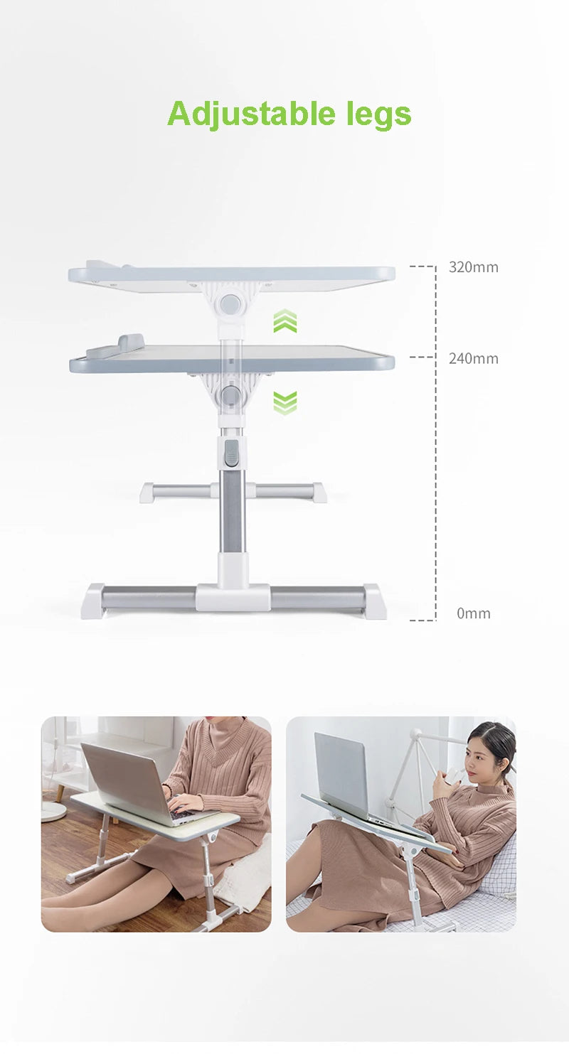 Multi-functional Folding Laptop Stand Holder Study Table Desk Foldable Computer Desk for Bed Sofa Tea Serving Table Stand