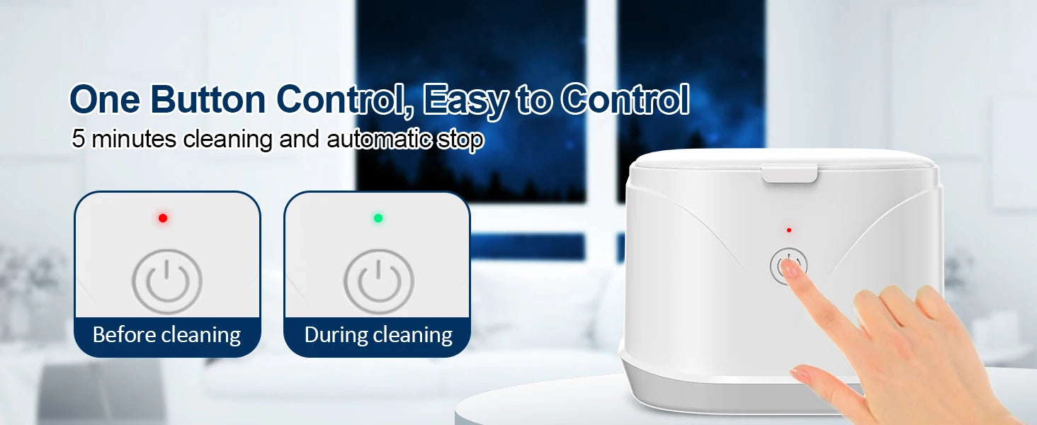 KUNPHY 46kHz Ultrasonic Cleaner Mini Portable Washing Machine Timer Ultrasound Bath Sonic Cleaning Devices for Dentures Aligner