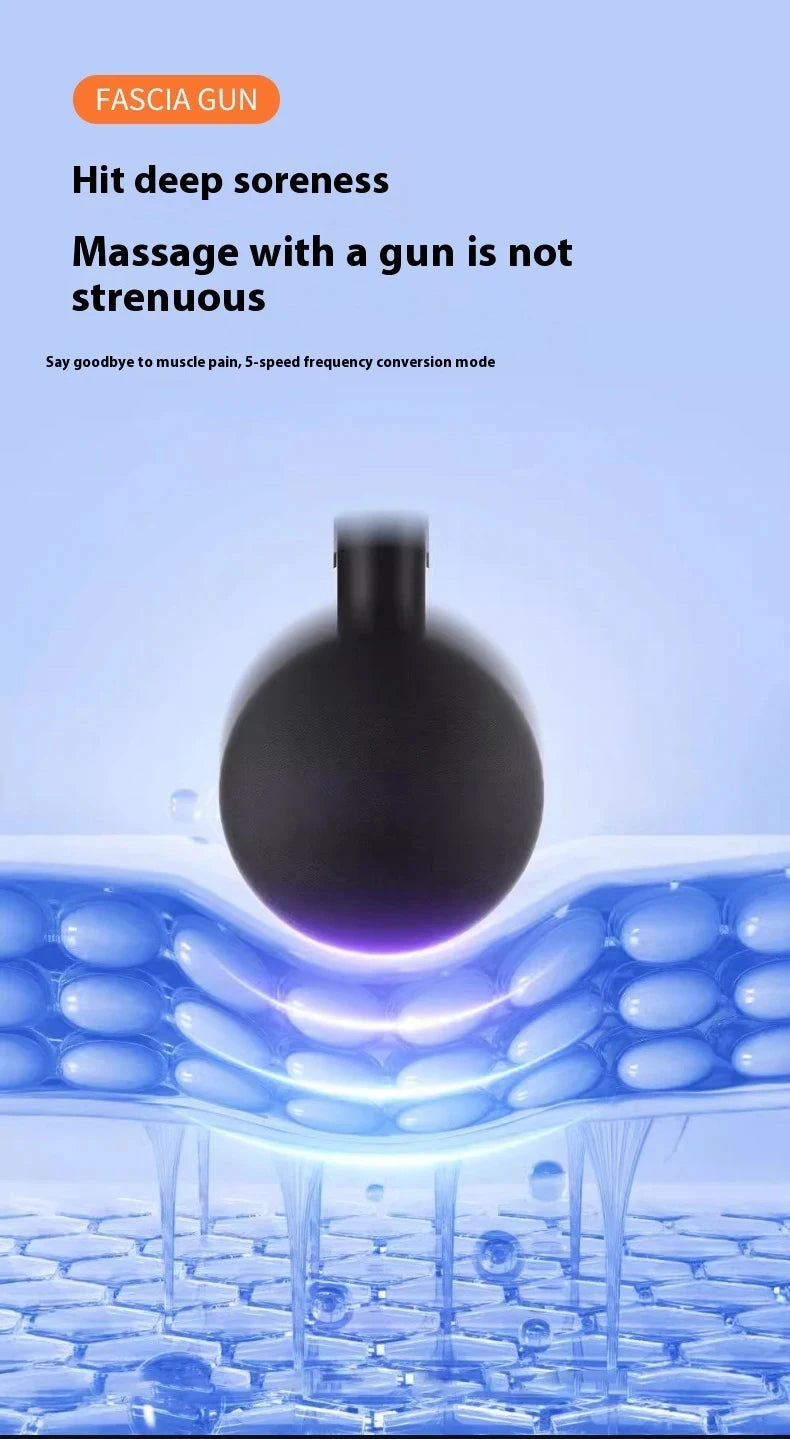 Portable Fascia Gun Muscle Massager Gun Four-head High Frequency Neck Shoulder Waist Massage Machine Professional Fascia Massage