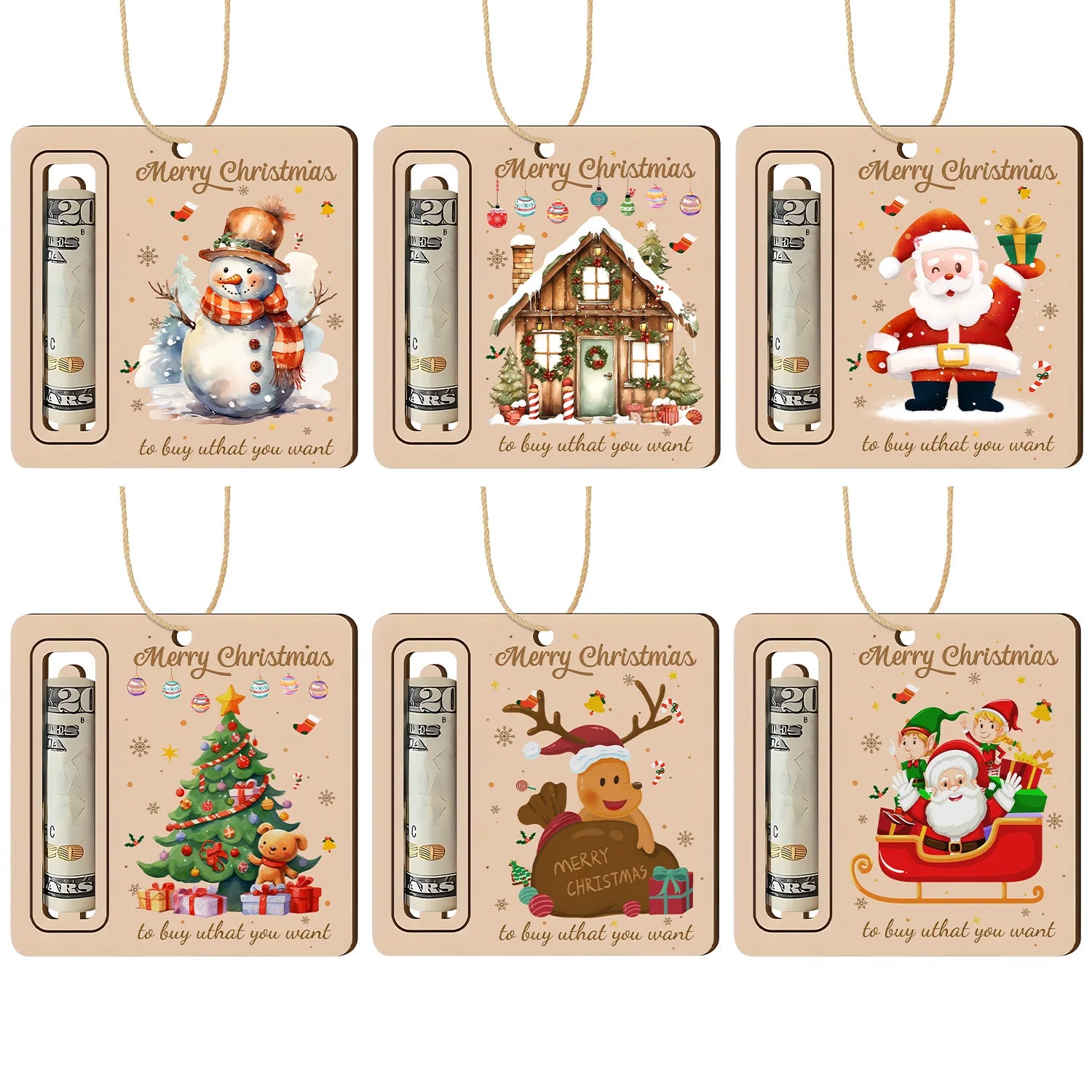 Christmas Cute Money Holder Christmas Ornament Decoration Santa Claus Snowman Christmas tree decorations