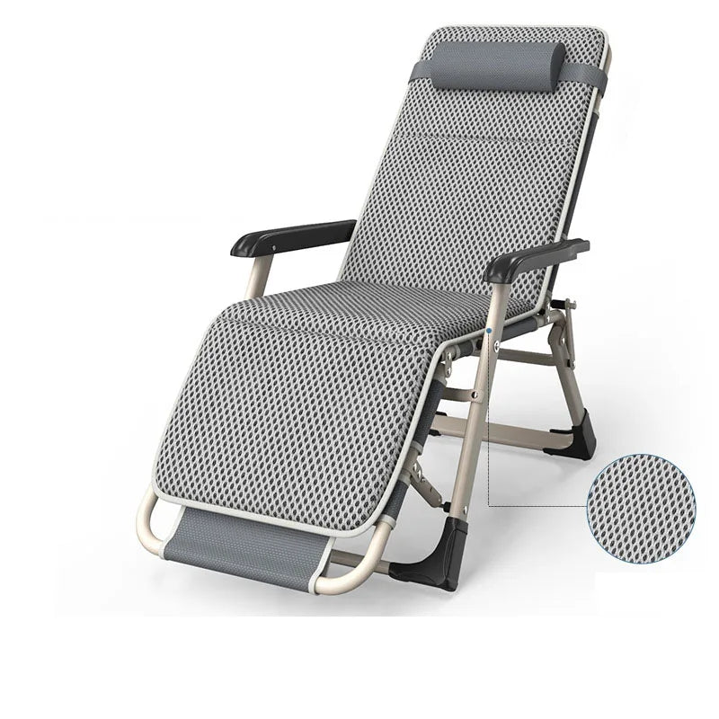 UVR Recliner Foldable Outdoor Beach Chair Office Lunch Chair Home Computer Chair Backrest Chair Adjustable Balcony Armchair Bed