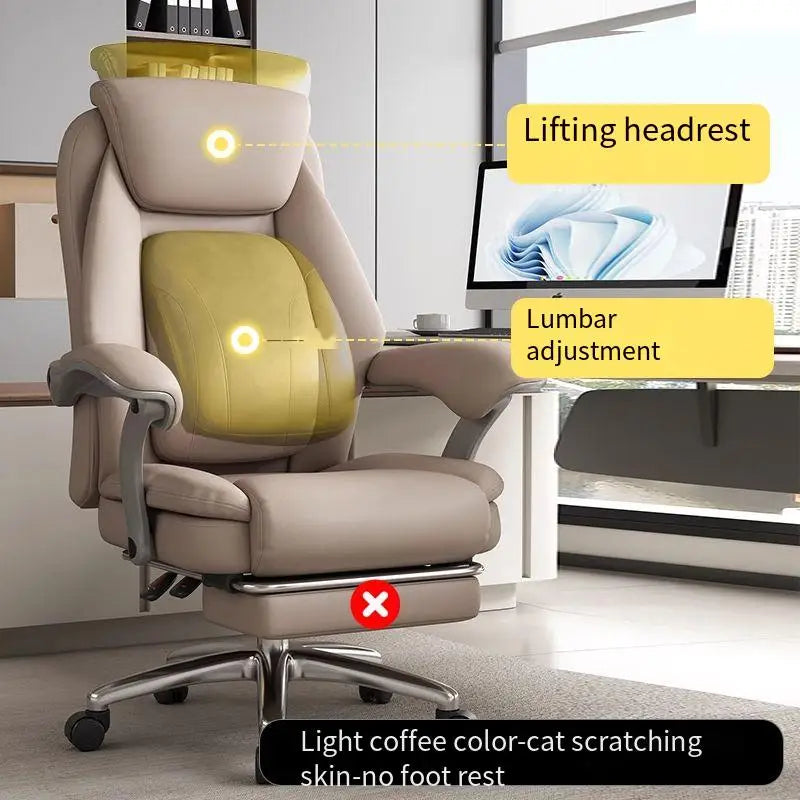 Foot Rest Ergonomic Office Chair Comfortable Designer Relax Luxury Swivel Office Chair Pliable Wheel Sillas Escritorio Furniture