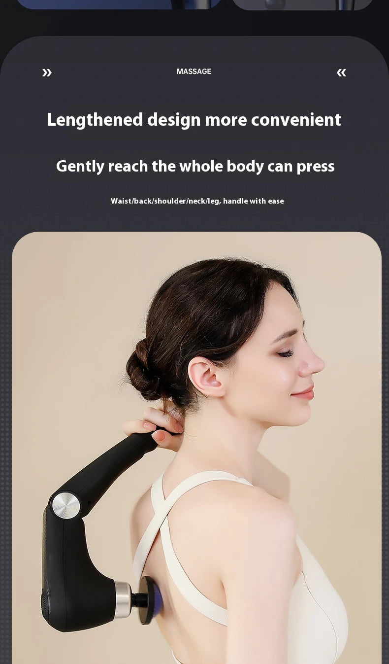 Fascia Gun Massage with Hot and Cold Heads Adjustable Angles Portable Percussion Back Massager for Muscle Neck Body Fitness
