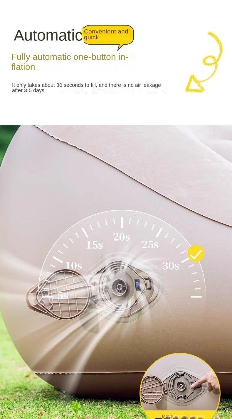 Outdoor Inflatable Sofa USB Rechargeable Portable Air Sofa, Music Festival Nap Camping Fully Automatic Inflatable Lounge Chair