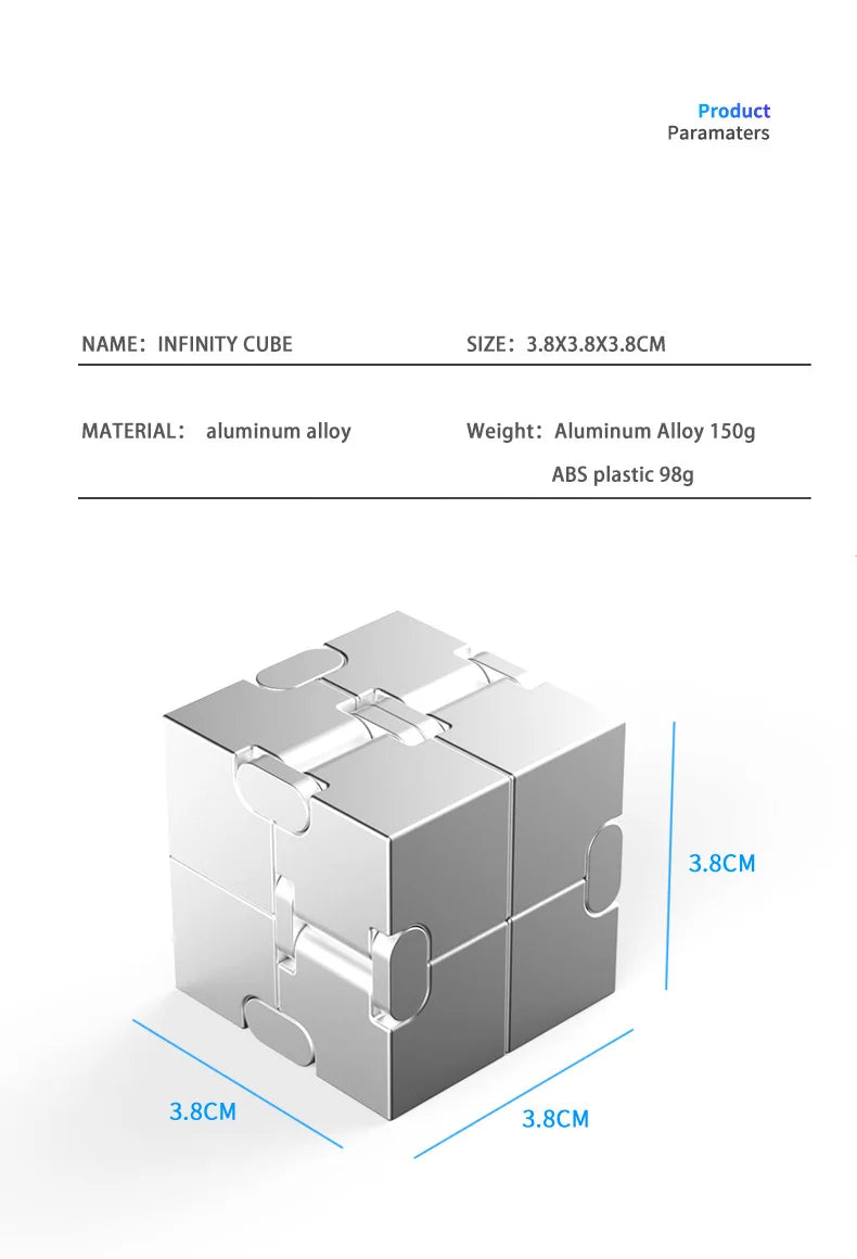 Upgraded Fashion Metal Cube - Anti-Anxiety Decompression Toy, Brain Teaser Game for ADHD, Creative Office Desk Gadget fidget toy