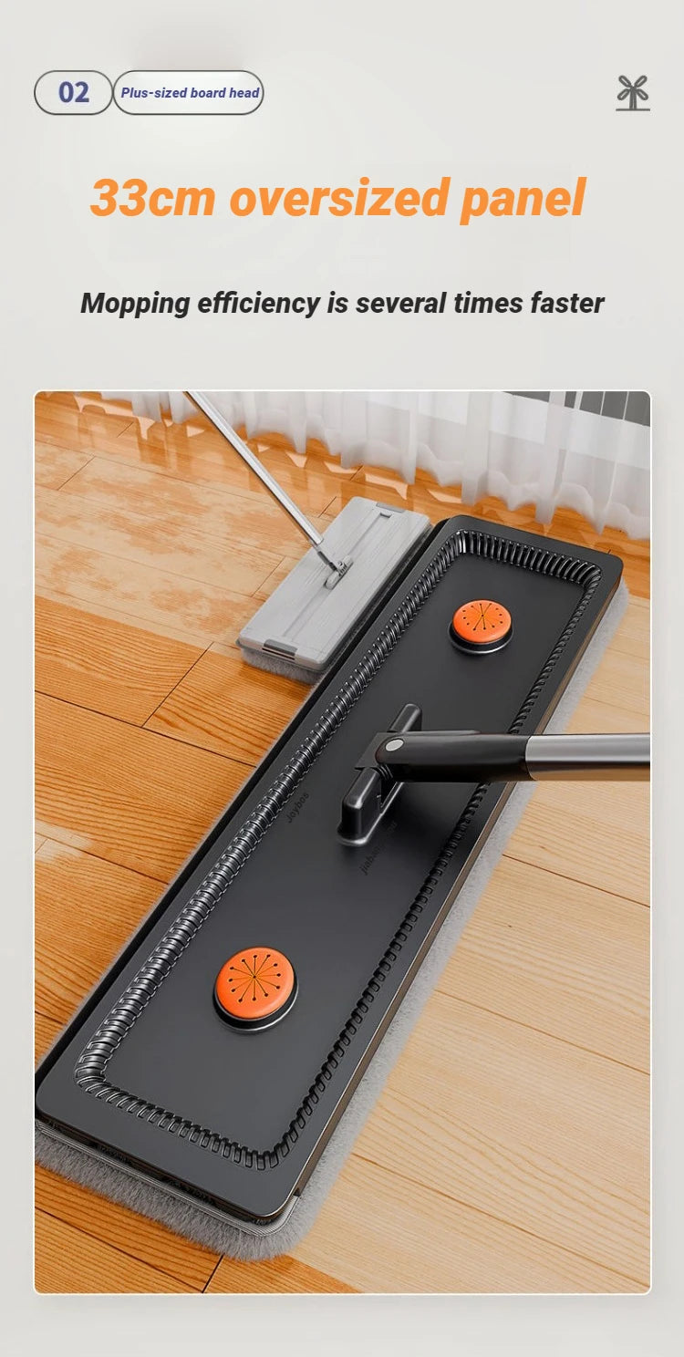 JOYBOS Spin Hand Free Flat Mop 33cm With Bucket Set Floor Cleaning Wet&Dry System Separation For Living Room Toilet Home Mops