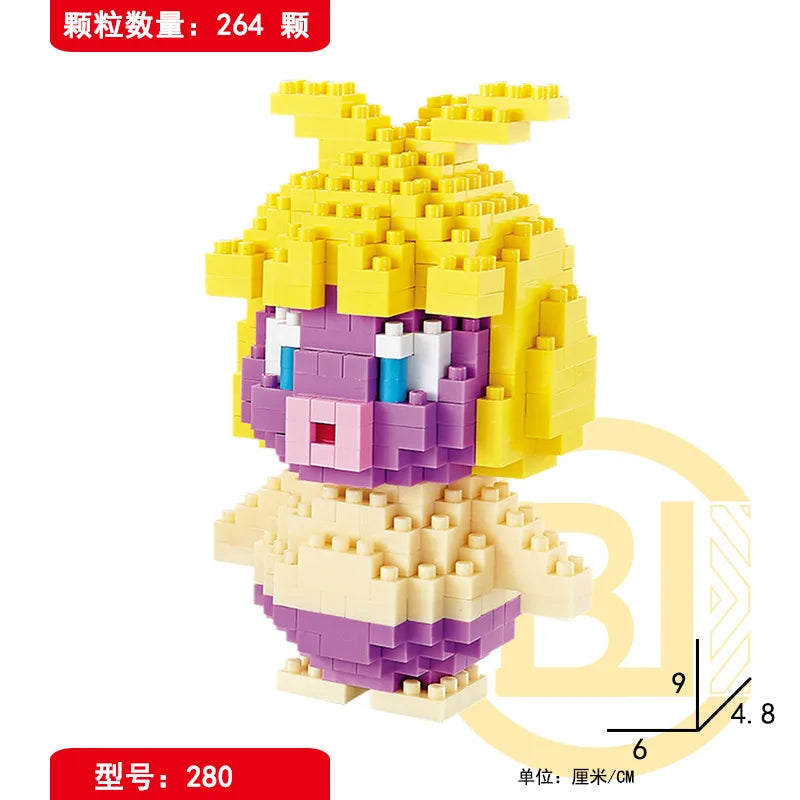 DIY Pokemon Blocks Small Cartoon Mini Building Block Pikachu Charizard Eevee Mewtwo Anime Assemble Action Model Dolls Toys