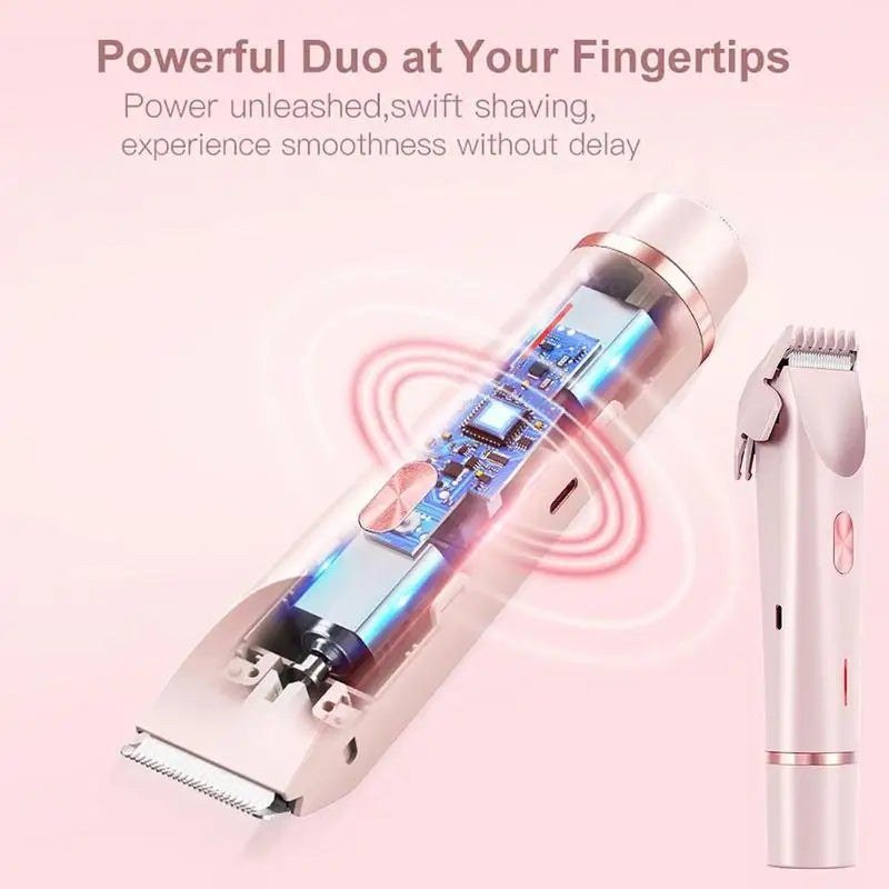 Portable double-headed ladies' shaver, household travel washable USB charging, portable private parts slimming machine, female b