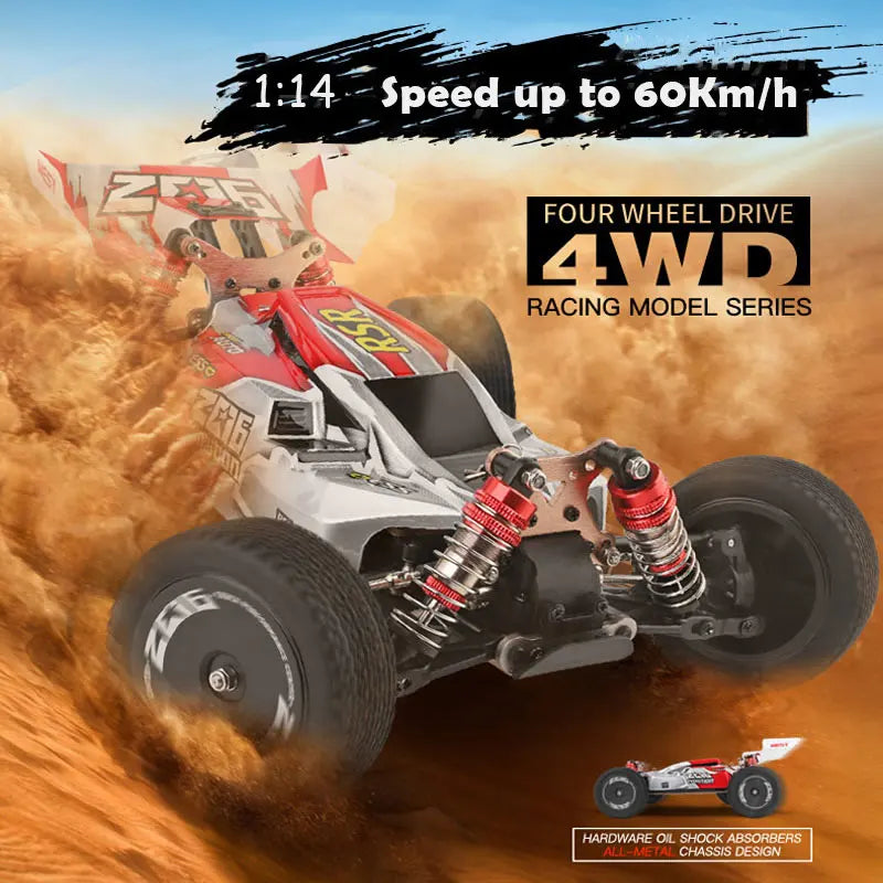 WLtoys 144001 1:14 RC Racing Car 65Km/H 2.4G Remote Control High Speed Off-Road Drift Shock Absorption Adult Boys Toys Kids Gift