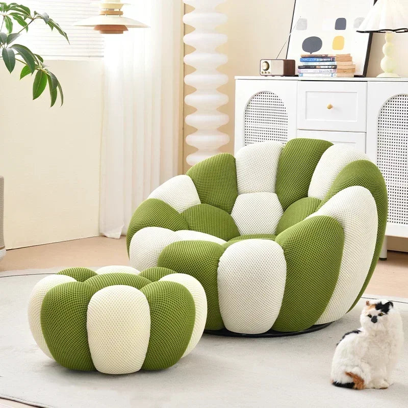 Single Seat Designer Pumpkin Lazy Sofa Balcony and Bedroom Can Lie Down and Recline Italian Minimalist Rochburg Football Sofa